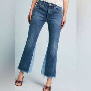 Pilcro and the Letterpress Anthropologie High Rise Flare Leg Jeans Sz 32 Waist